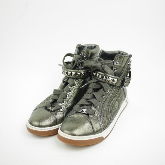 MICHAEL KORS Women's 6.5 - Silver iridescent high top sneaker ankle boot shoes - Picture 1 of 12